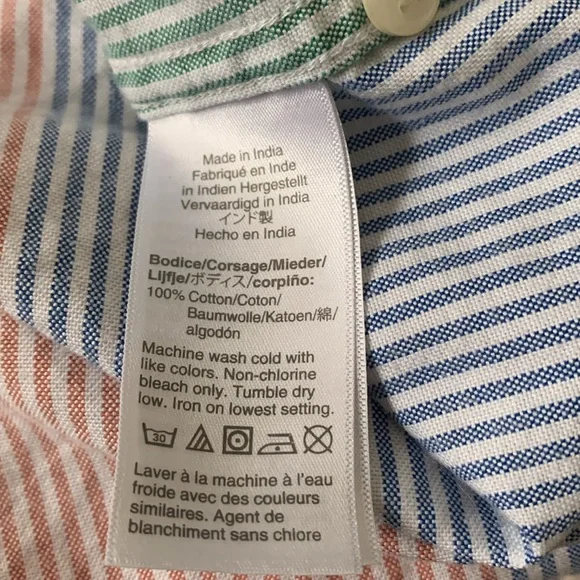 J. Crew Multicolor Striped Short Sleeve Shirt, Classic Medium - Picture 3 of 7
